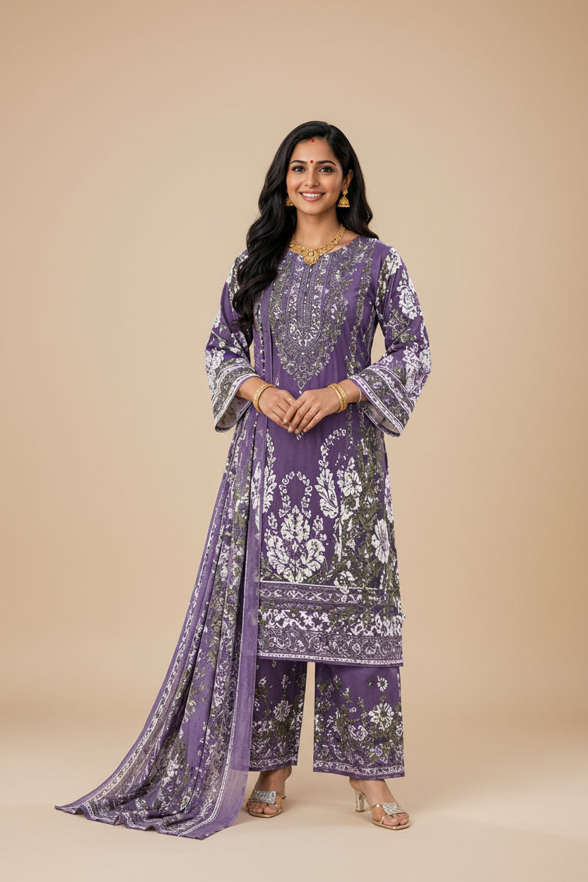 *Crepe Silk Printed Women Unstitched Dress Material*